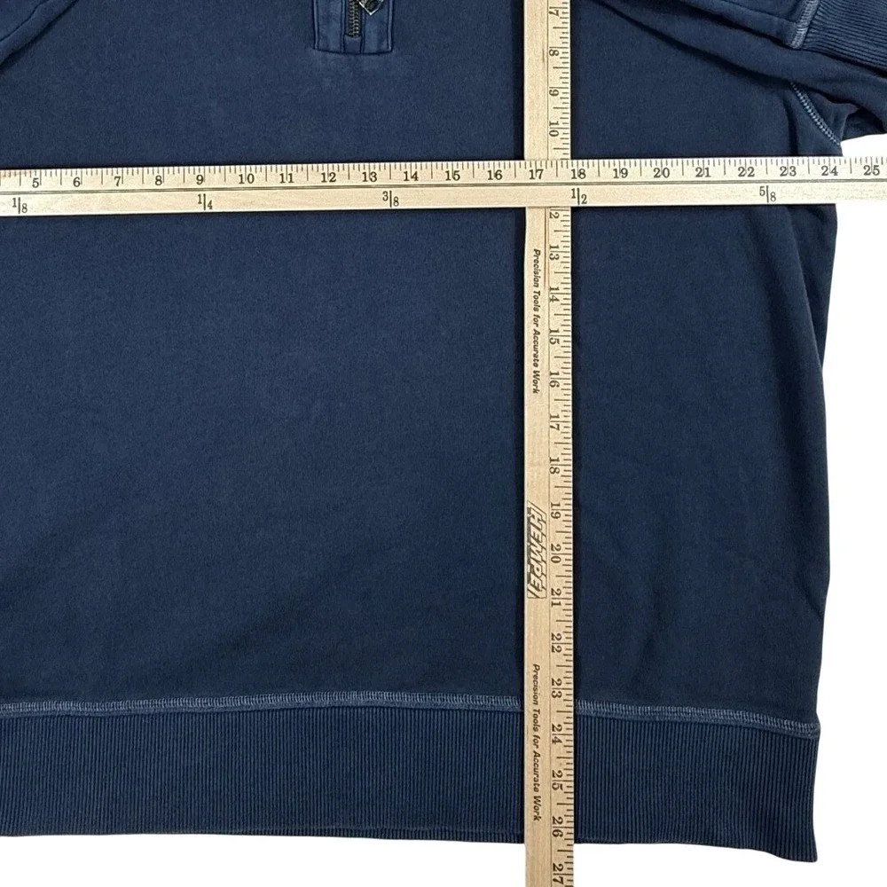 Banana Republic Mens Large Navy Blue Quarter Zip French Terry Cotton Sweatshirt